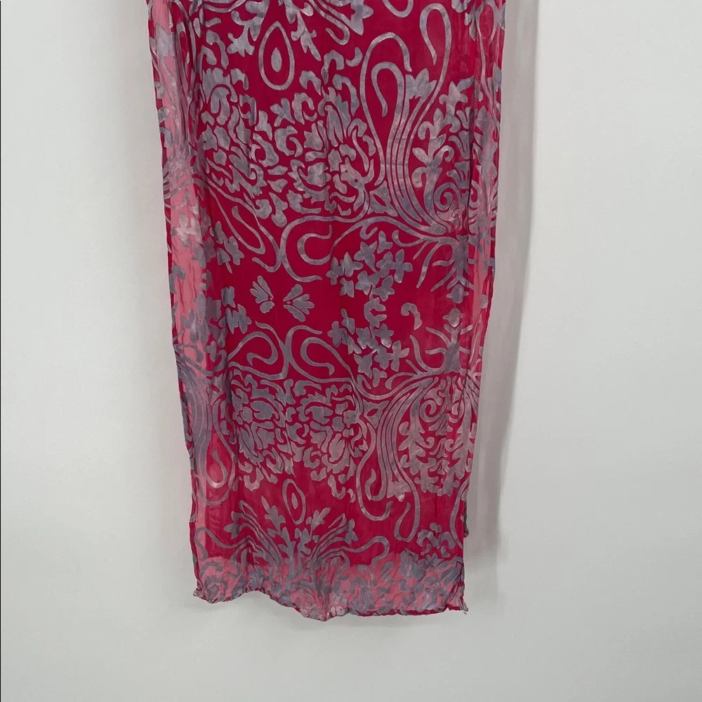 Pink and Silver Filigree Scarf Wrap